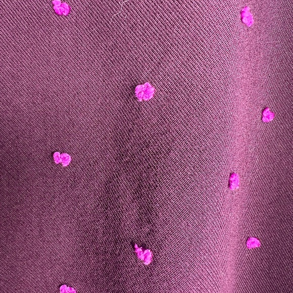 Loft Women’s Prairie Ruffle Yoke Long Sleeve Button Down Top Plum SzM - Picture 12 of 15